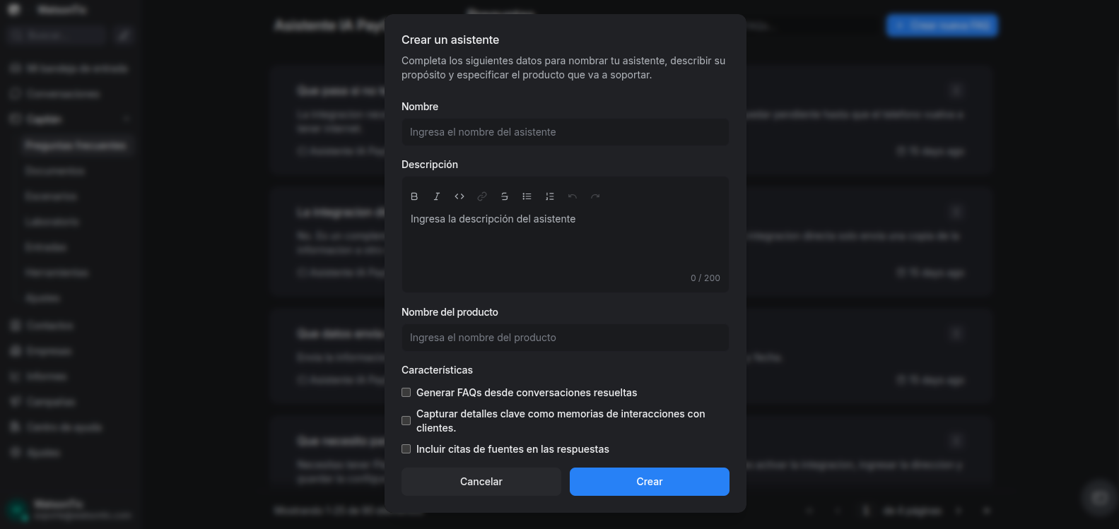Creación de asistentes AI