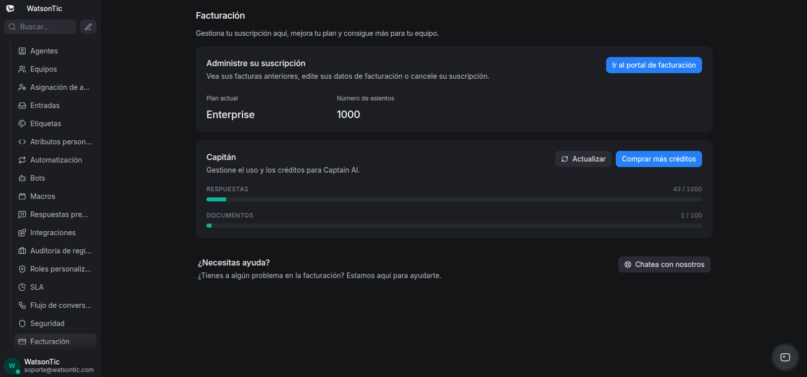 Monitoreo de consumo de créditos